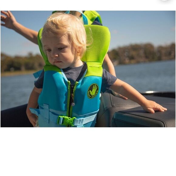 Body Glove Vibrant Green and Blue Kids Life Vest - Picture 3 of 3